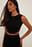 Rib Knitted Strap Detail Top