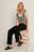 Recycelte Ripp-Hose mit Schlitz-Detail