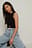 Geripptes Keyhole-Top