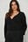 Ribbed Knitted Overlap Sweater