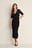 Ribbed V-Neck Jersey Midi Dress