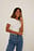 Rouched Rib Short Sleeve Top