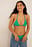 Shiny Circle Detail Triangle Bikini Top