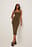 Shiny Square Neck Midi Dress