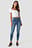 Skinny jeans med hög midja och rå fåll