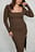 Square Neck Slit Rib Dress