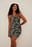 Robe courte dos nu à imprimé ondulé