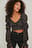 Tie Front Puff Sleeve Satin Blouse