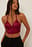 Triangle Shape Draped Satin Corset