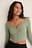 Zip Detail Ribbed Top