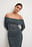 Mesh-top met off-shoulder