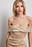 Maxikleid Satin ohne Schultern