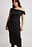 Einseitig schulterfreies, drapiertes Midikleid