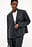 Oversized kort blazer med nålestriber