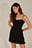 Recycled Ruffle Neckline Thin Strap Dress