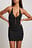 Pinstriped Lacing Front Mini Dress