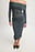 Ruched Mesh Midi Skirt