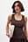 Ribbet tanktop med rund hals