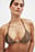 Glanzende triangel bikinitop met metalen details