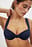 Shiny Wide Strap Draped Bikini Bra