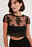 Shirred Applique Crop Top