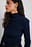 Shoulder Padded Ribbed Sweater