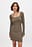 Geripptes Minikleid mit eckigem Ausschnitt