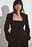 taillierter Blazer mit eckigem Ausschnitt