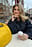 Bluse med snøredetalje og rundede ærmer