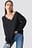 Wide V-Neck Glitter Knitted Jumper