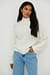 High Neck Ribbed Balloon Sleeve Sweater