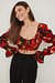 Tie Front Puff Sleeve Satin Blouse