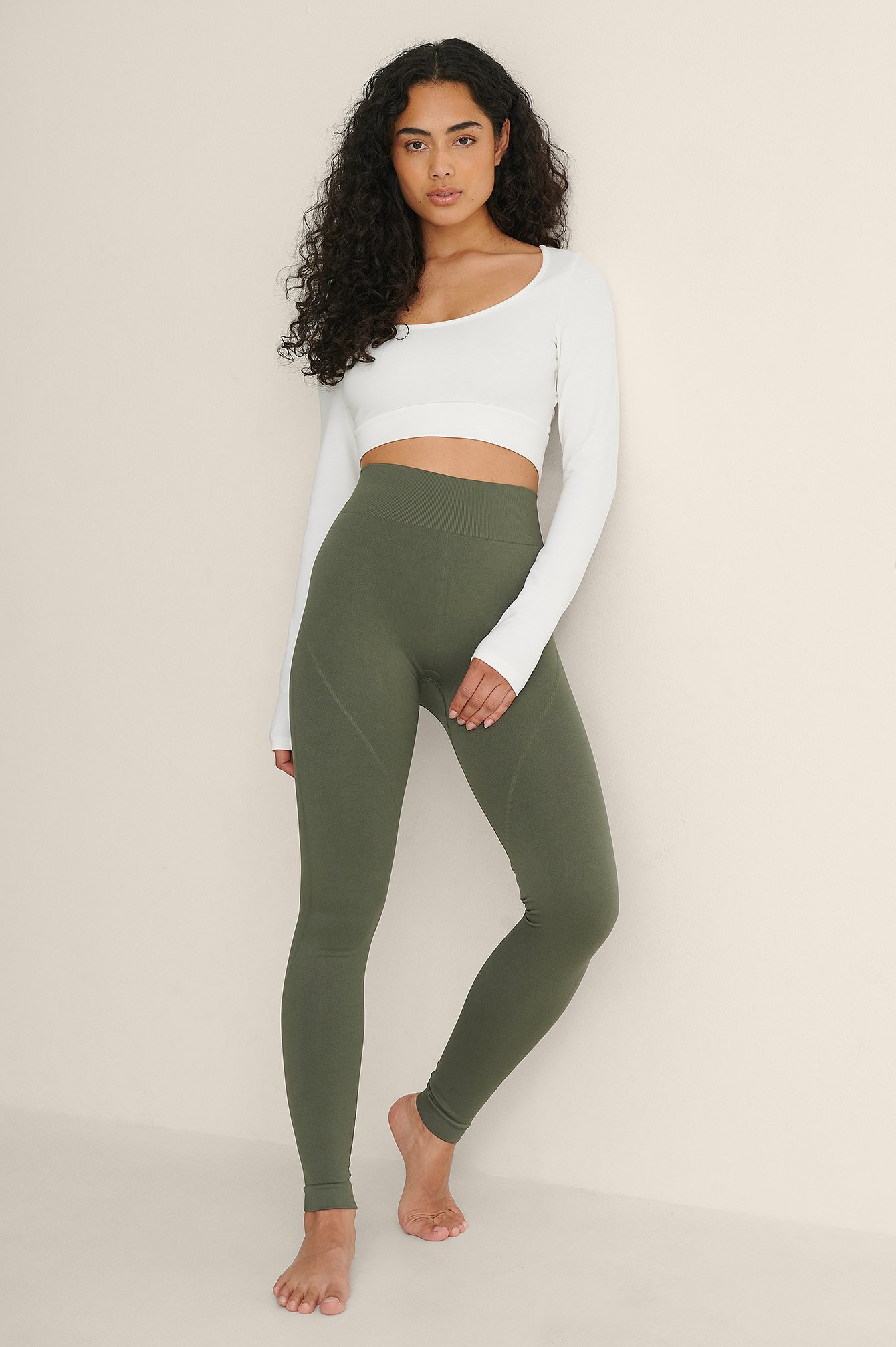 Olive Recycled Seamless High Waist Leggings