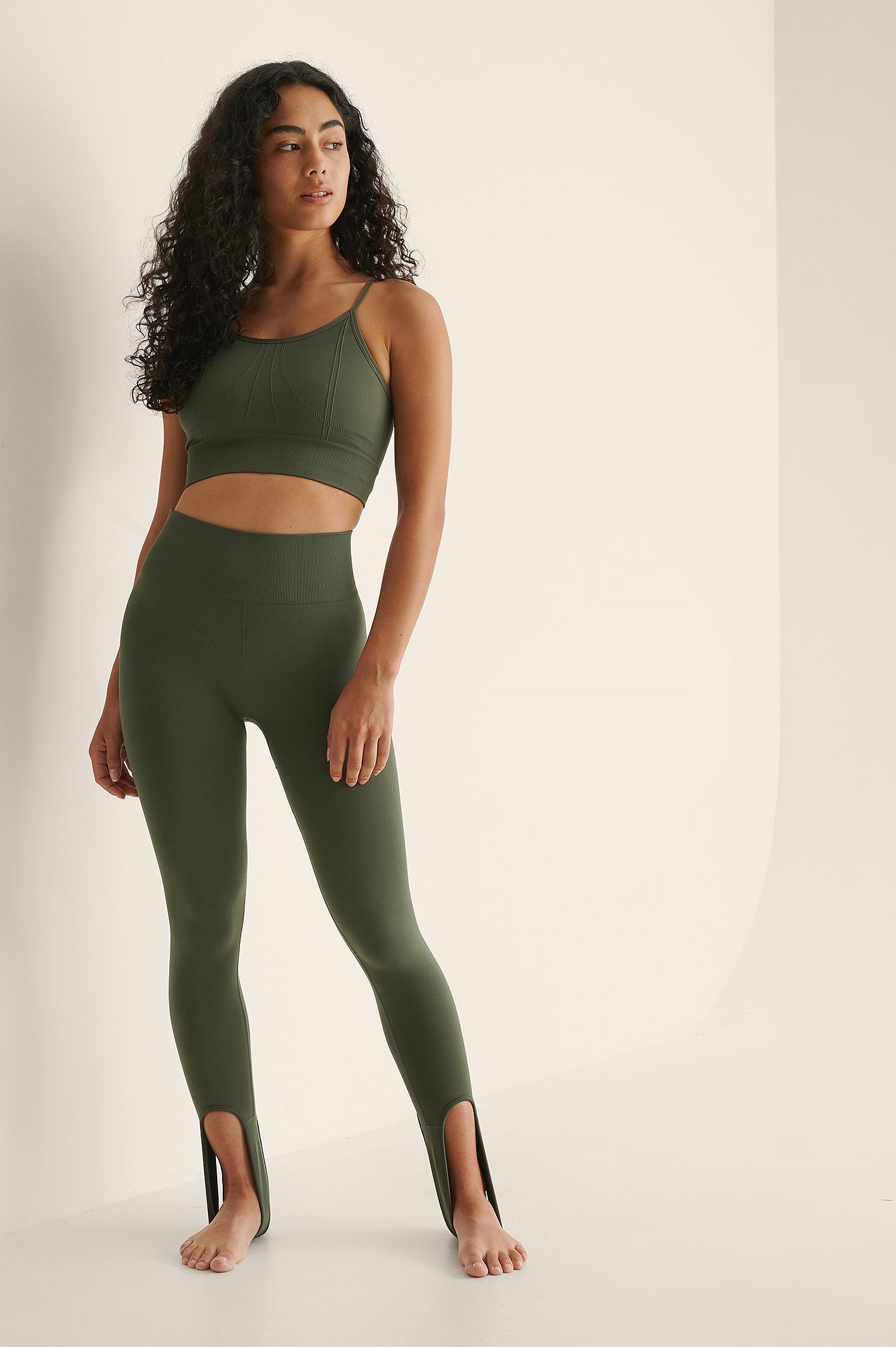 Olive Recycled Seamless Stirrup Leggings