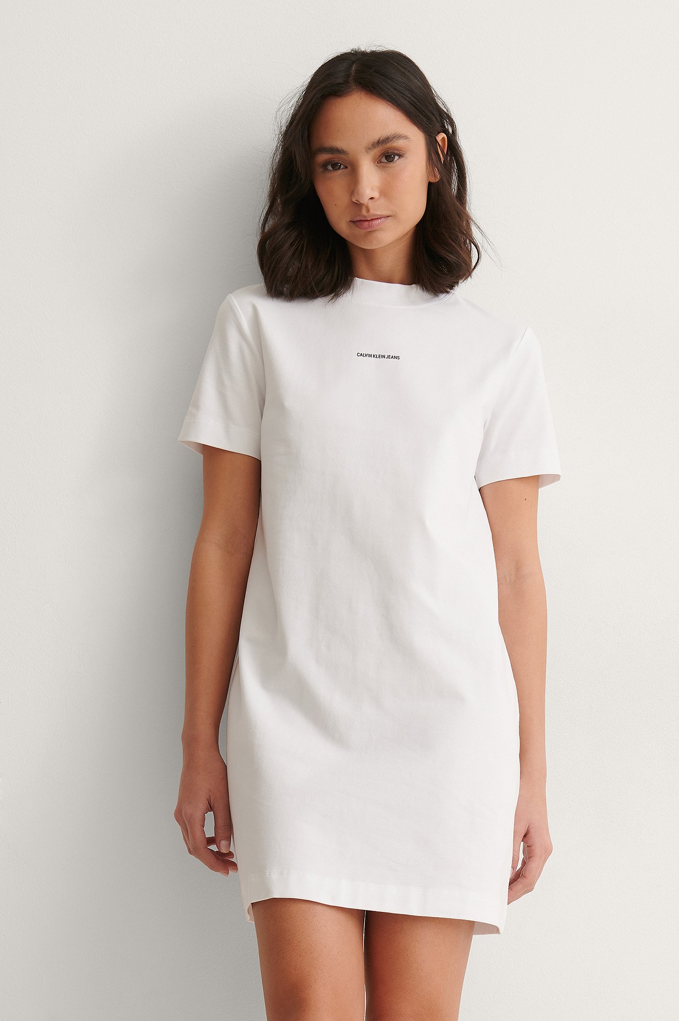 Bright White Micro Branding T-Shirt Dress