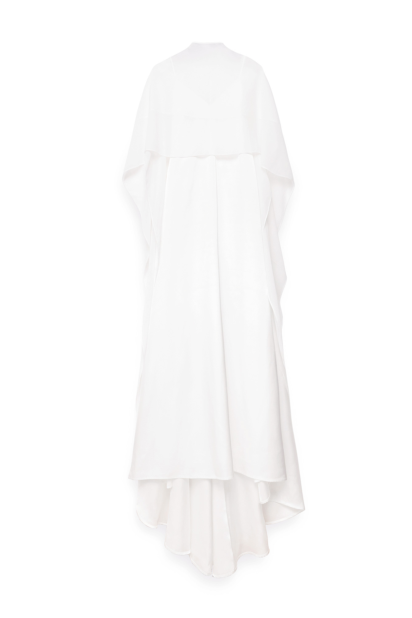 White Cape Volume Maxi Dress