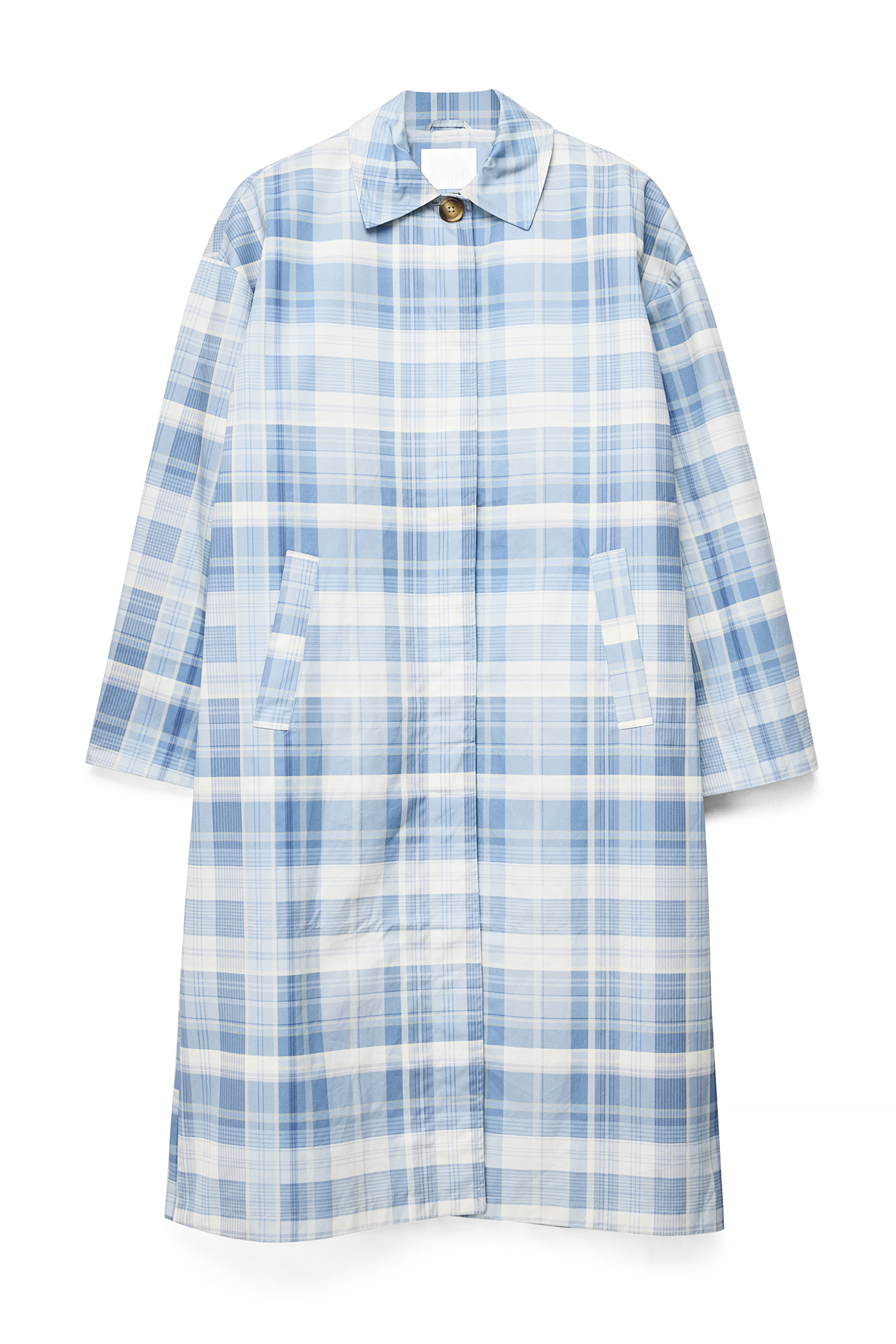 Blue Check Checked Trenchcoat