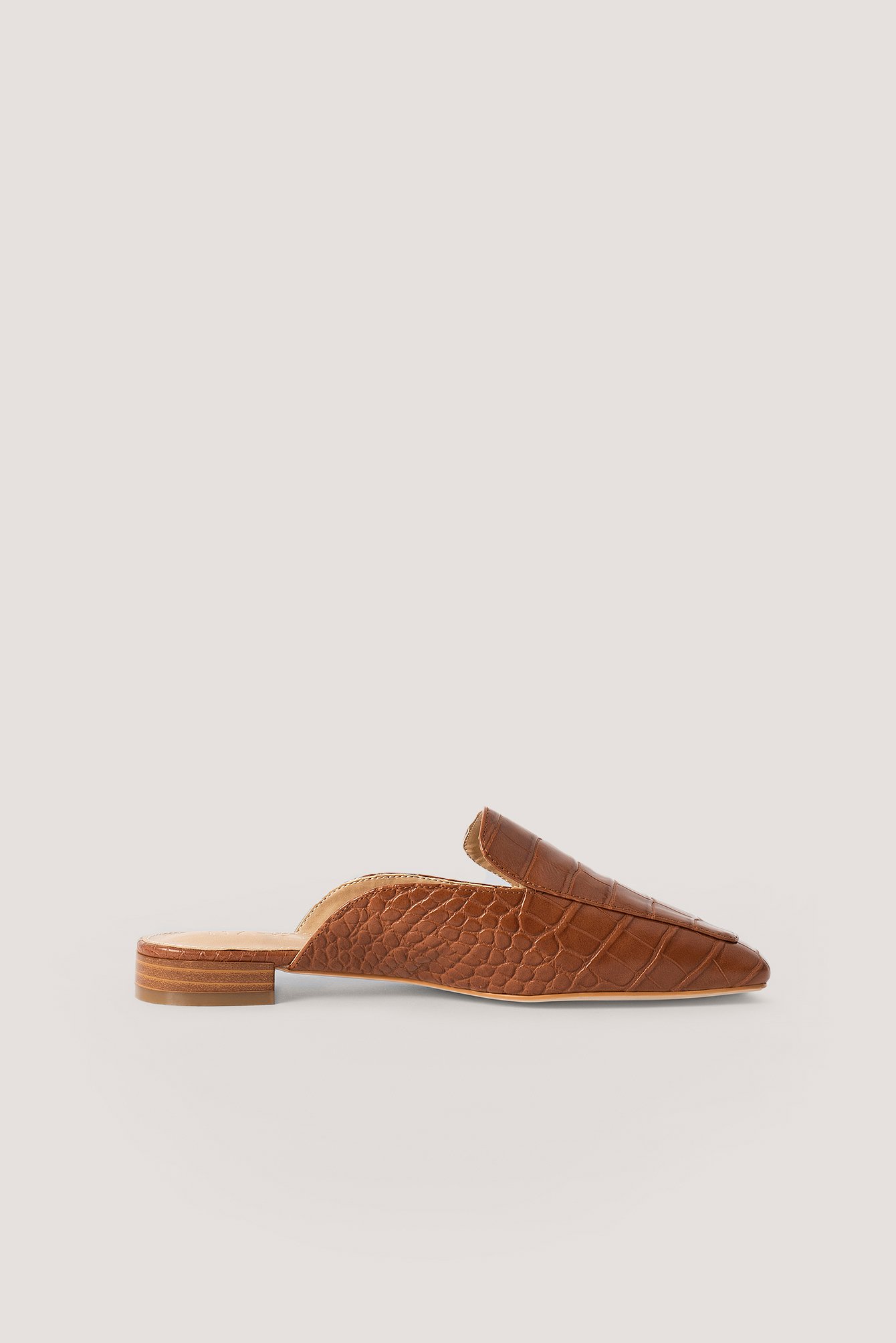 Cognac Croc Slip In Loafers