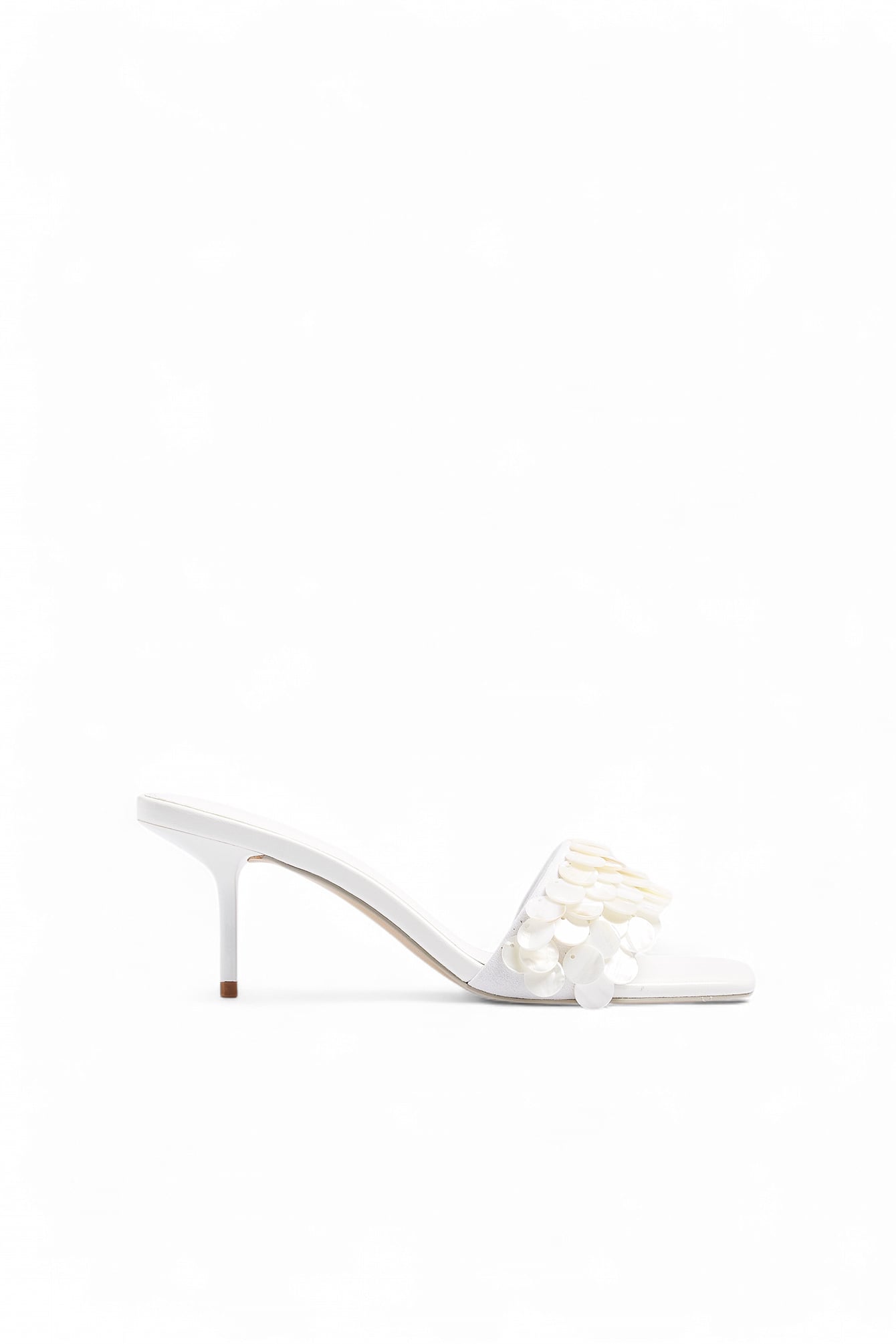 Offwhite Sequin Detail Heels