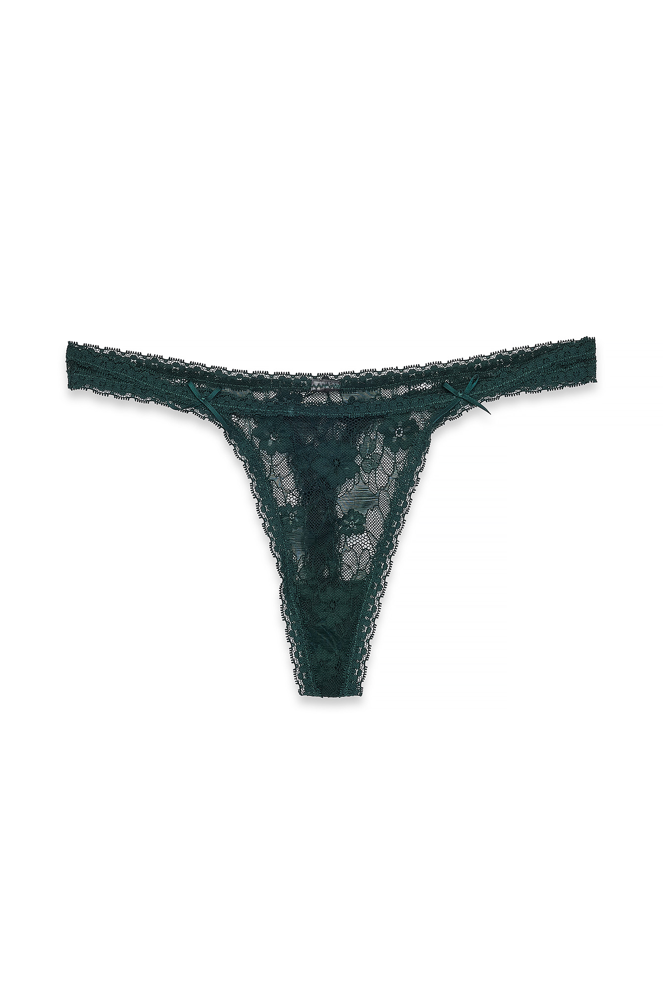 Deep Green Lace Thong