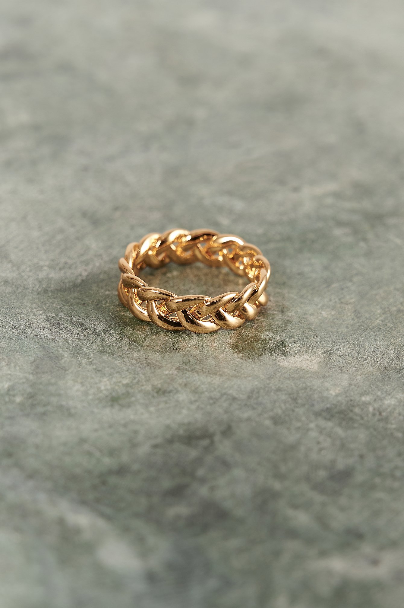 Gold 18K Gold Plated Braided Ring