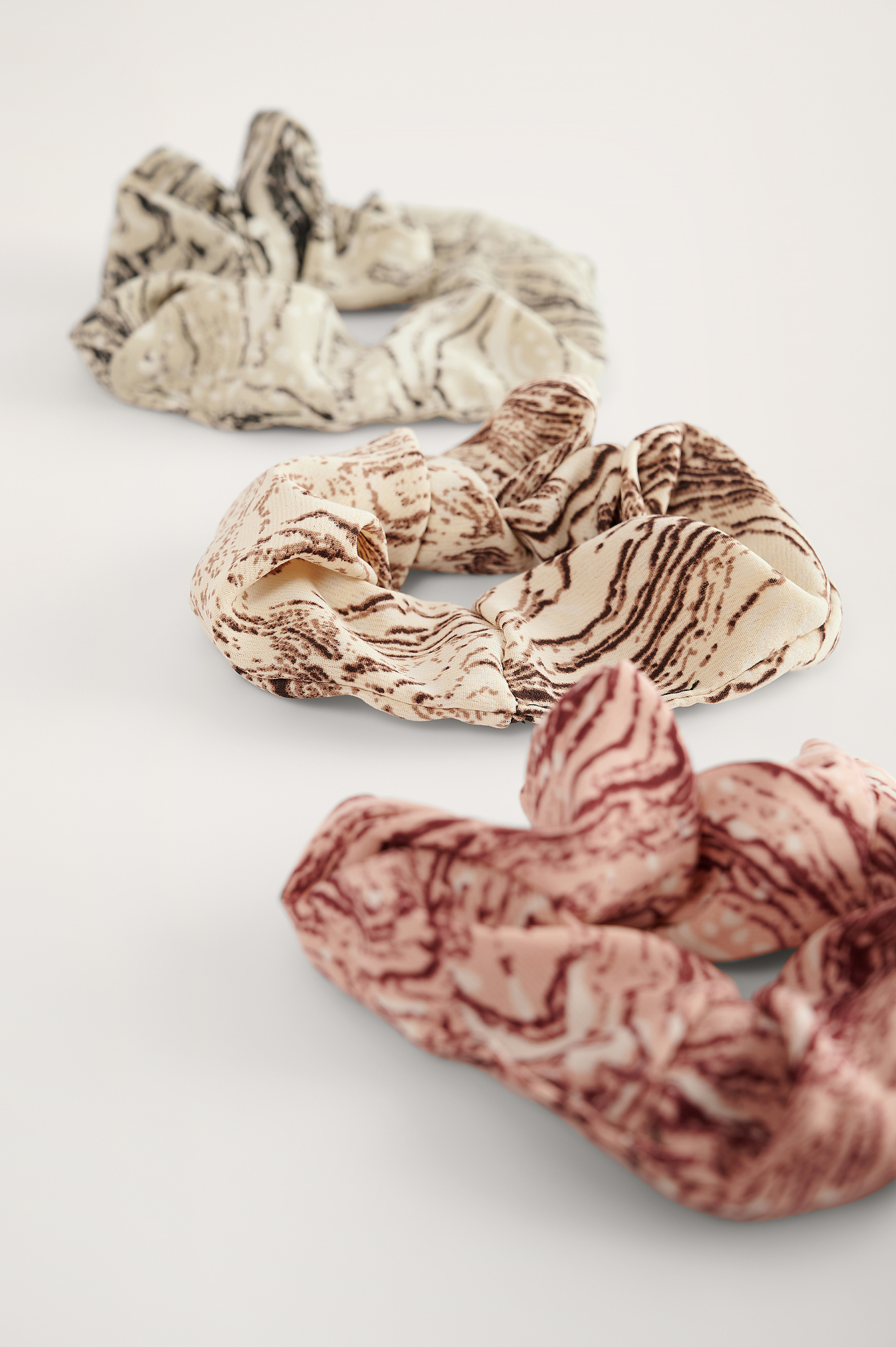 Multicolor 3-Pack Marble Print Scrunchies