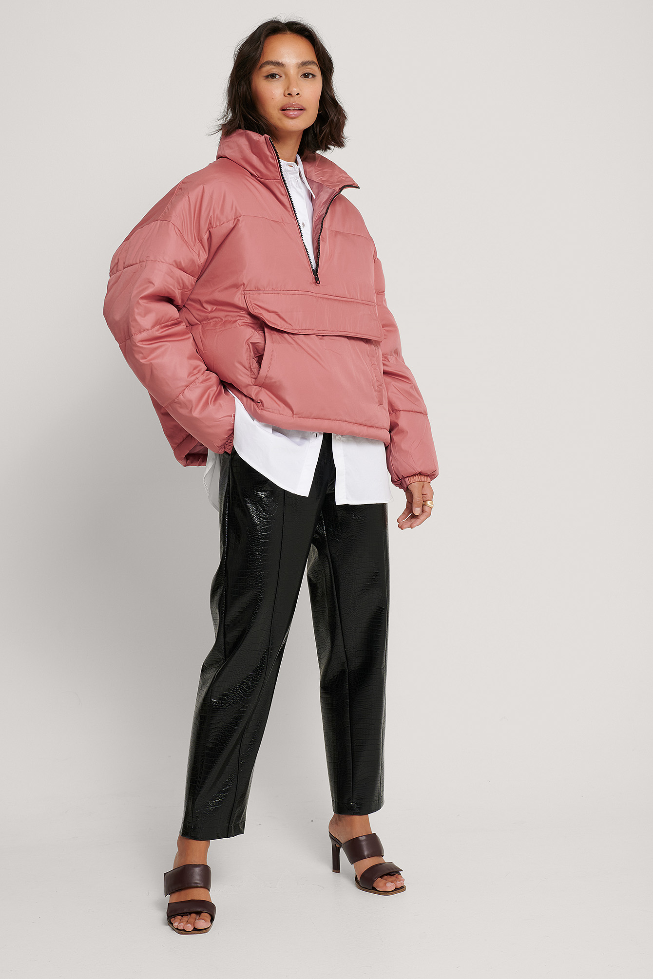 Dusty Pink Anorak Padded Jacket