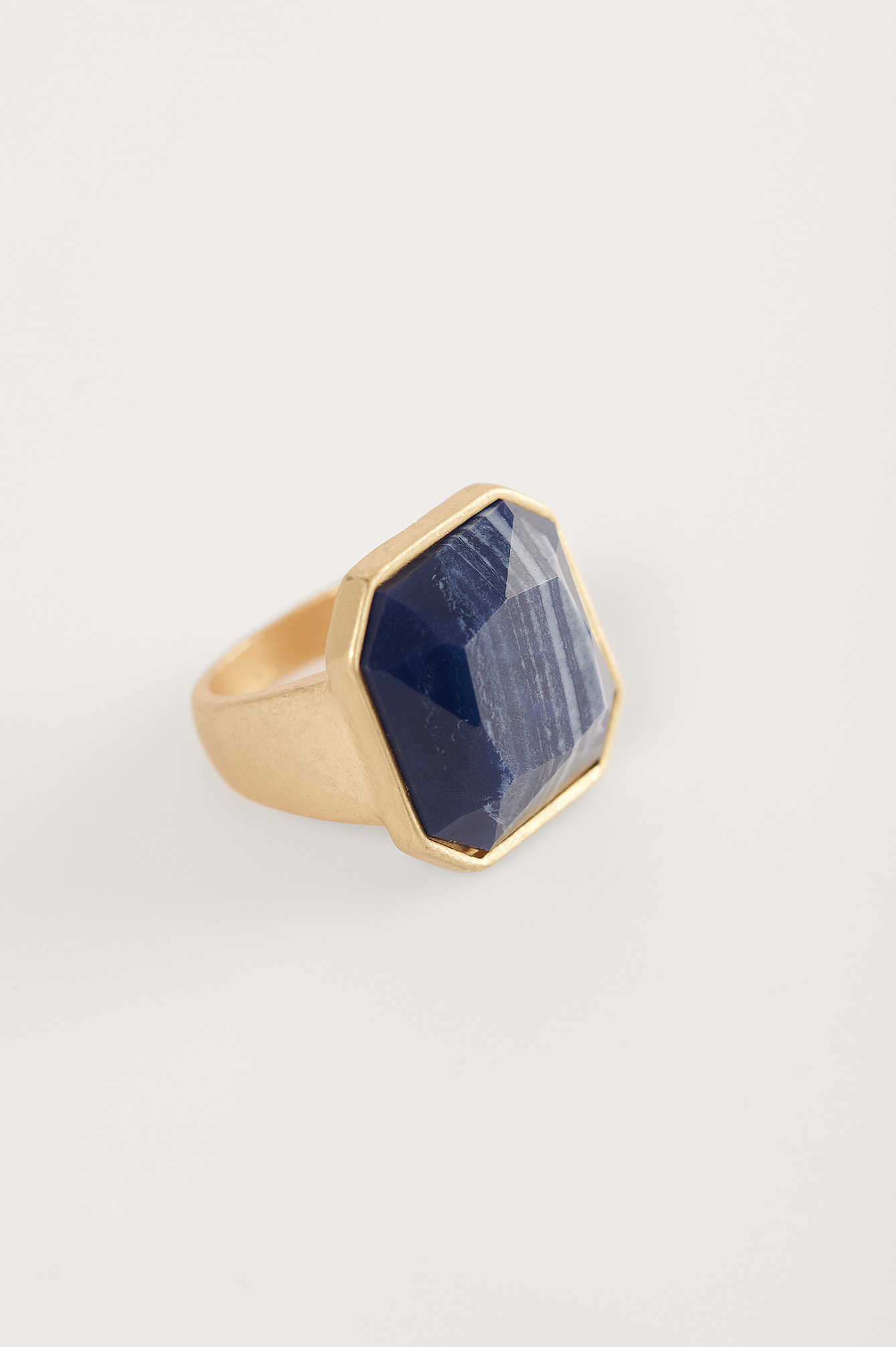 Gold/Blue Big Stone Signet Ring