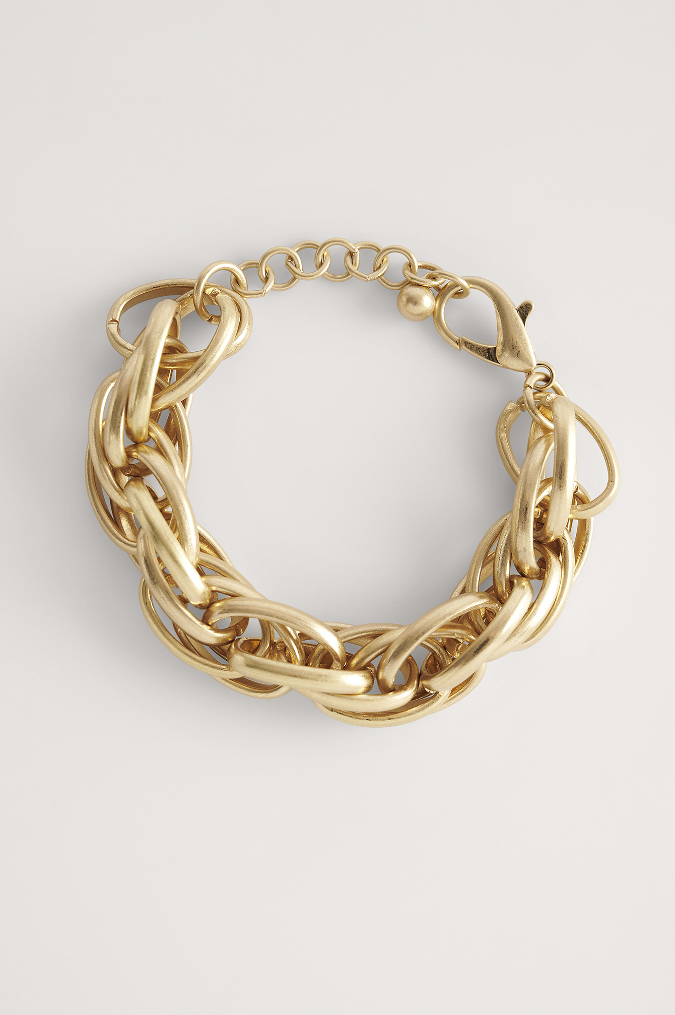 Gold Chubby Connected Chain Bracelet