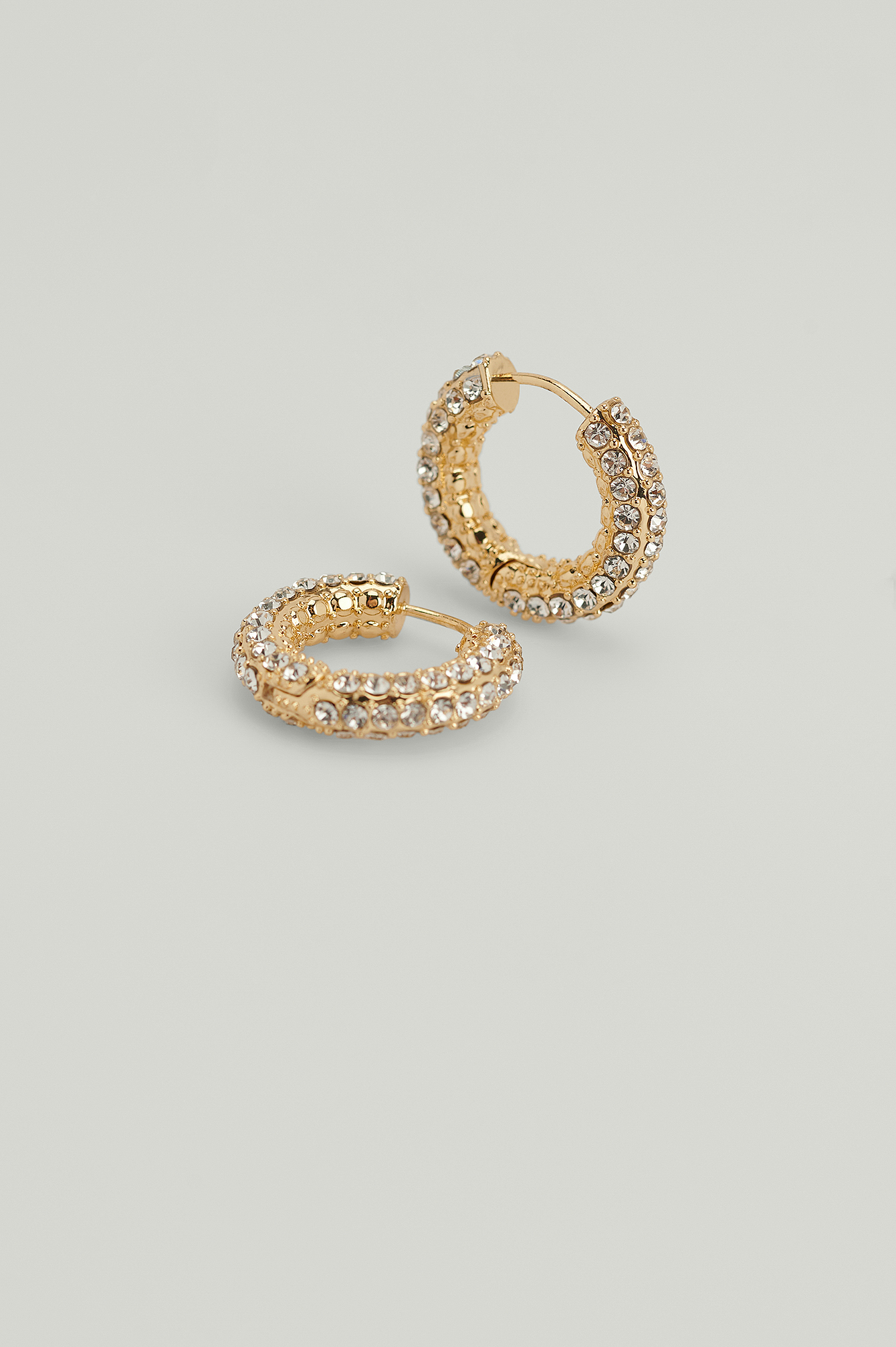 Gold Chunky Strass Recycled Hoops