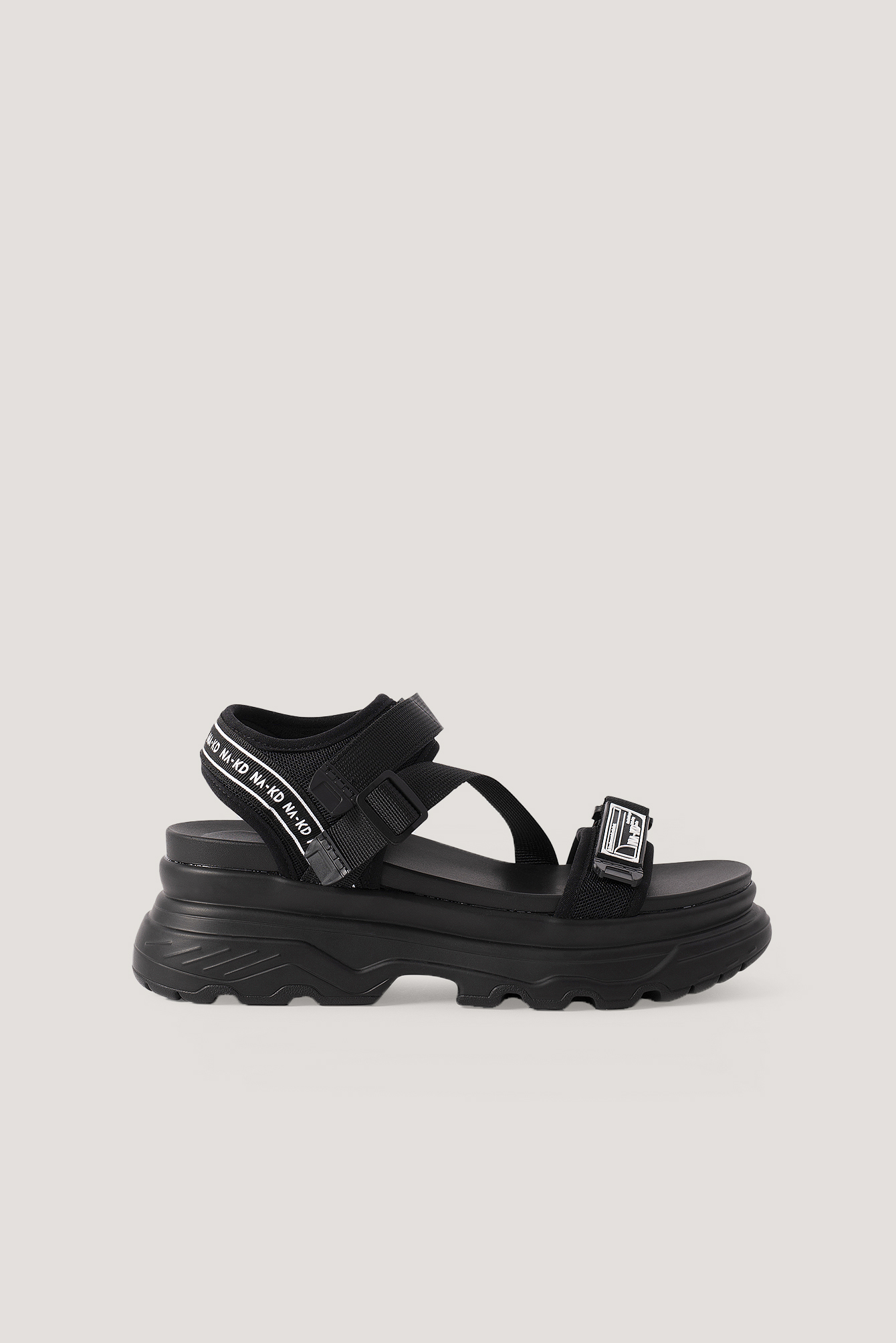 Black Chunky Velcro Sandals