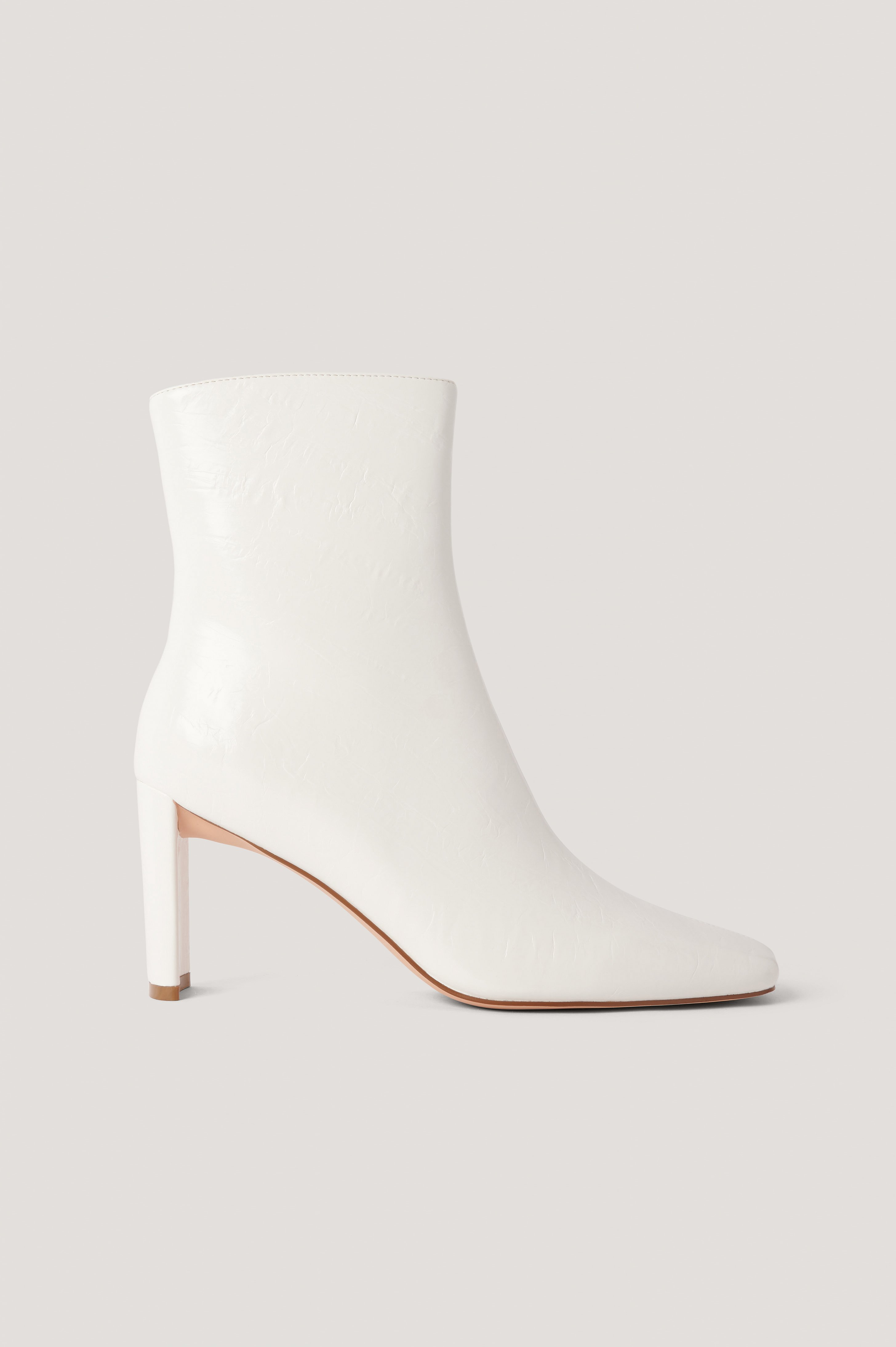 White Creased Upper Booties