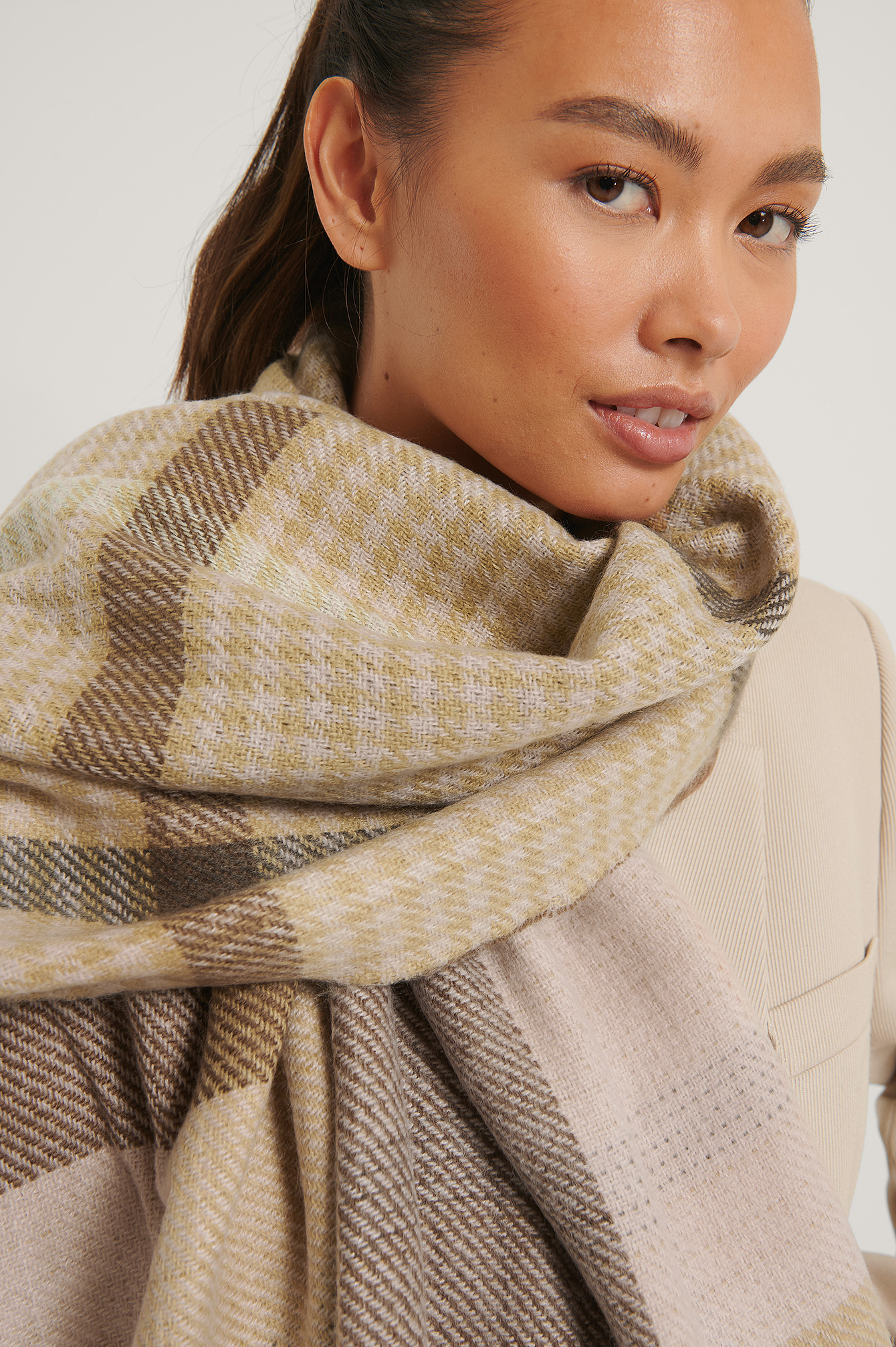 Multicolor Double Sided Checkered Scarf