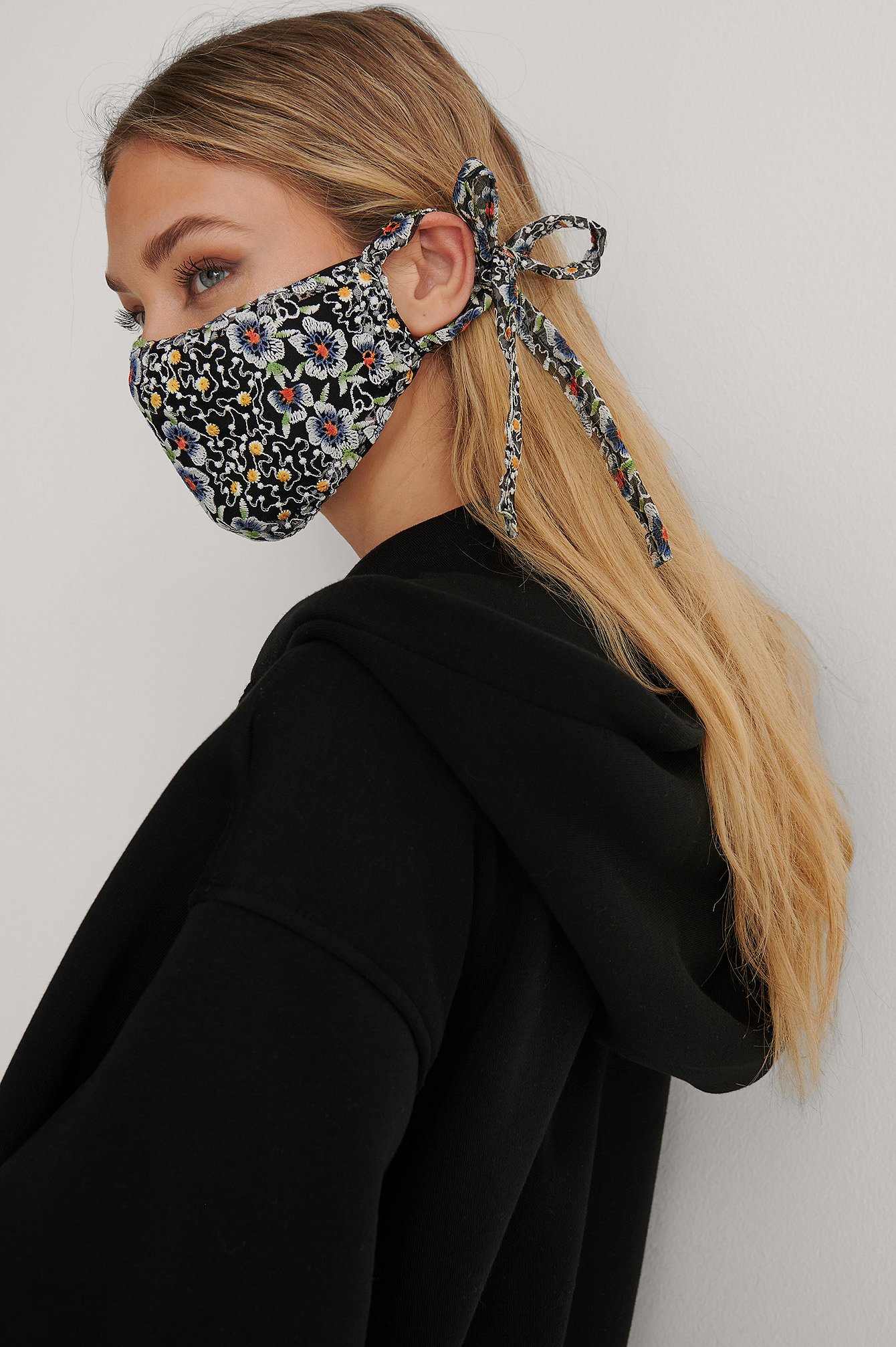 Black Combo Embroidered Face Mask